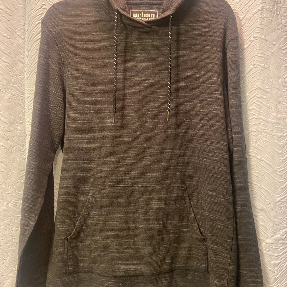 urban pipeline Black and Gray Knit Pullover Hoodie